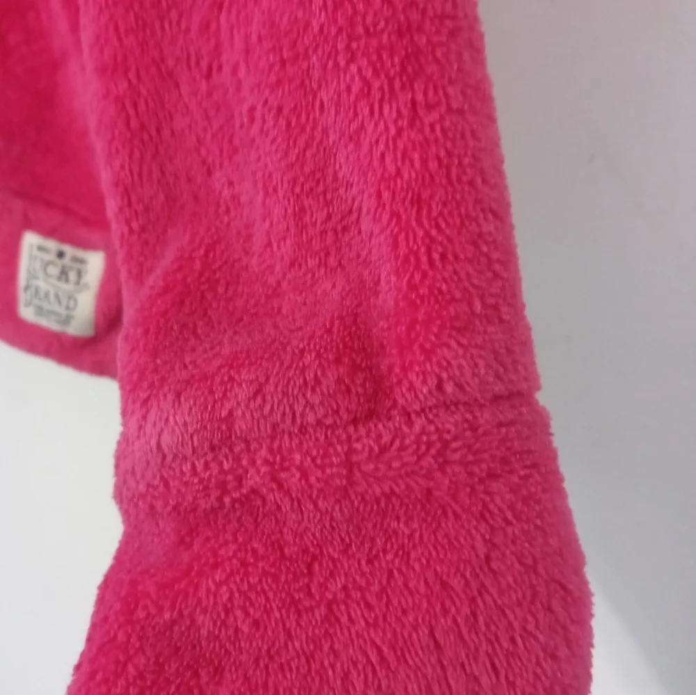 Lucky Brand Girl's M 10-12 long sleeve pink pullover Teddy Fleece Hoodie